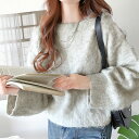 \5/16 01:59まで★まとめ買いで最大25%OFFクーポン/ 送料無料 トップス ニット レディース バルーンスリーブ 短丈 ふわふわ シャギーニット プ...