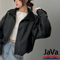 スーパーセール 12月 《javaジャバコラボ》 送料無料 アウター ジャケット レディース ショート 丈 リブ タートル フェイクレザー ブルゾン JK 男女兼用 ユニセックス メンズ 秋 冬 2024aw クラシカルエルフ jv1010319