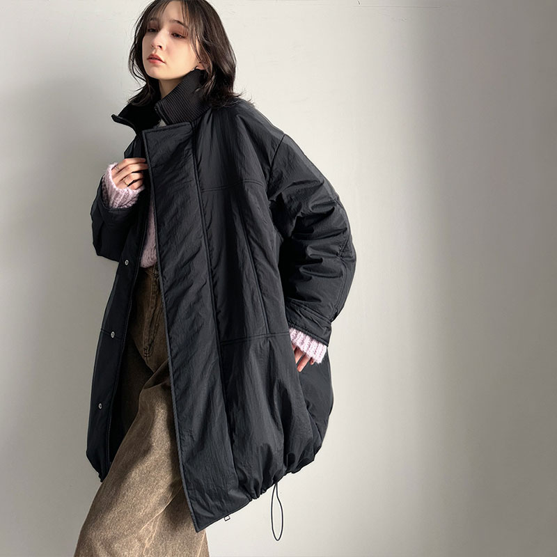 アウター ジャケット レディース 襟 リブ 裾 ドロスト 付き 中綿 モンスターアウター 男女兼用 ユニセックス メンズ ゆるっと オーバーサイズ 大きいサイズ 秋 冬 2024aw クラシカルエルフ ce1010381