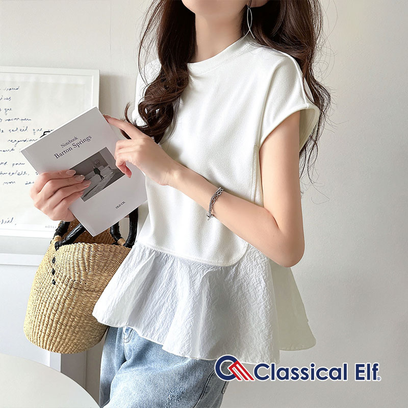 ＼28h限定★7/5 23:59まで／ 全品10％OFFクーポン 【 クラシカルエルフ classical elf 】 レディース トップス シャツ ブラウス フレンチスリーブ 楽ちん 上品見え 上品印象 女性らしさ ストレッチ生地 快適着心地 2025ss 春 夏 ce1110103のサムネイル