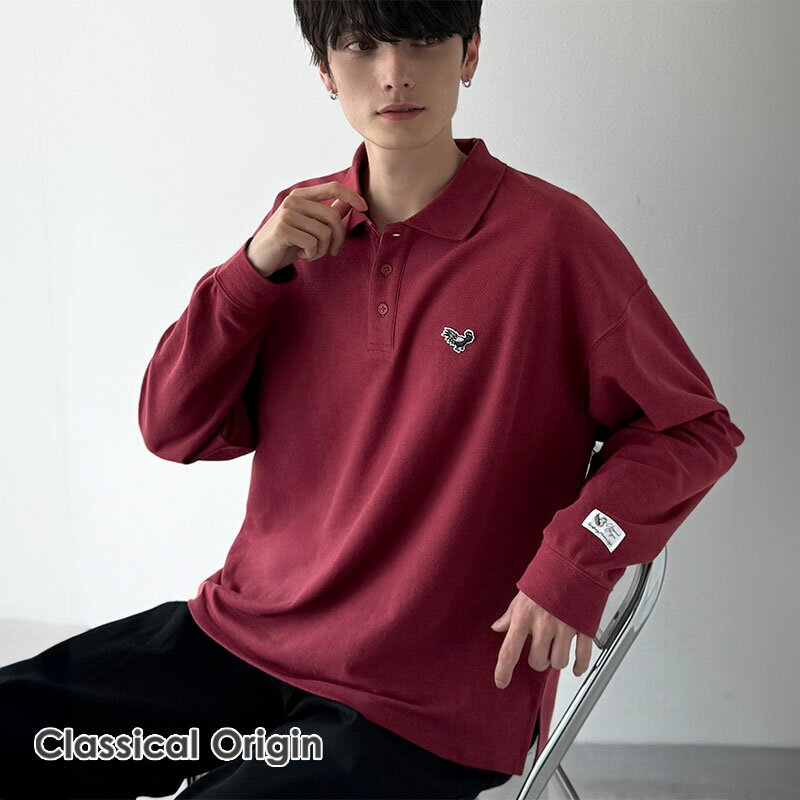 【Classical Origin】 トップス ポロシャツ メンズ 鹿の子ポロ 長袖 胸刺繍入り ベーシック 着回し力抜群 シンプル ピスネーム カジュアル きれいめ 通気性 耐久性 鹿の子素材 インナー 優秀アイテム 大きいサイズ 秋 冬 2025aw クラシカルエルフ co1150052