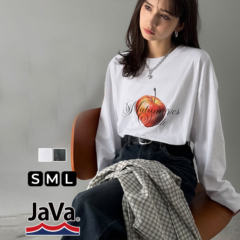 楽天Classical Elf／クラシカルエルフ＼今まとめ買いがお得!! 3点以上で10％OFF／ 《java ジャバコラボ》 ロングTシャツ メンズ 長袖Tシャツ トップス アップル メッセージ プリント 長袖 男女兼用 ユニセックス レディース 大きいサイズ 秋 冬 2025aw クラシカルエルフ jo1150069