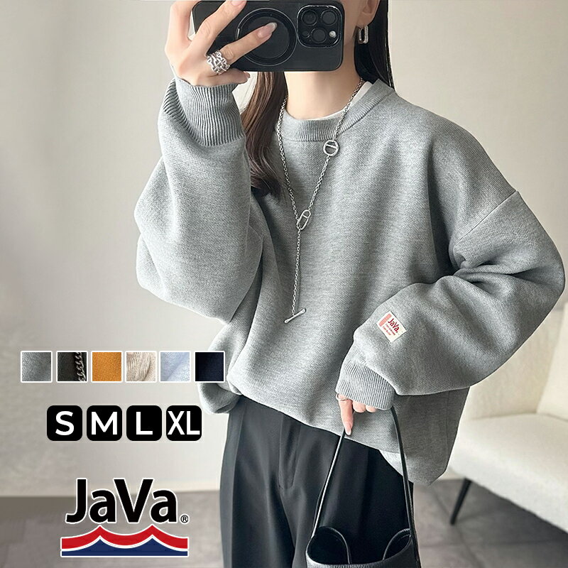 ＼先着順／24H限定★ 3,500円以上で使える399円OFFクーポン 《javaジャバコラボ》 ニット レディース 長袖 トップス スウェット レディース トレーナ 裏毛 リバーシブル カラー スウェットライク ダブルフェイス プルオーバー 大きいサイズ 秋 冬 2025aw jv1020282のサムネイル