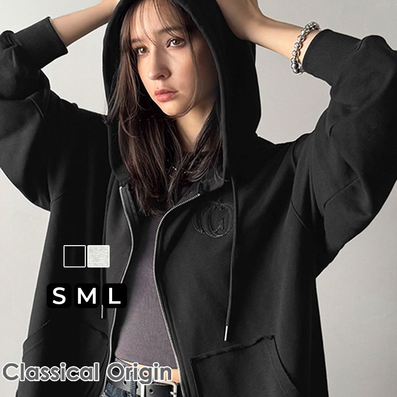 楽天Classical Elf／クラシカルエルフ＼今まとめ買いがお得!! 3点以上で10％OFF／ 【Classical Origin】 トップス パーカー メンズ アップリケ デザイン フルジップパーカー 男女兼用 ユニセックス メンズ 大きいサイズ 秋 冬 2025aw クラシカルエルフ co1150045