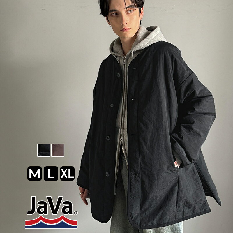 楽天Classical Elf／クラシカルエルフ＼今まとめ買いがお得!! 3点以上で10％OFF／ 《java ジャバコラボ》アウター ジャケット メンズ ノーカラー サイド ファスナー 中綿 JK ゆるっと オーバーサイズ 大きいサイズ 秋 冬 2025aw クラシカルエルフ jm1265013