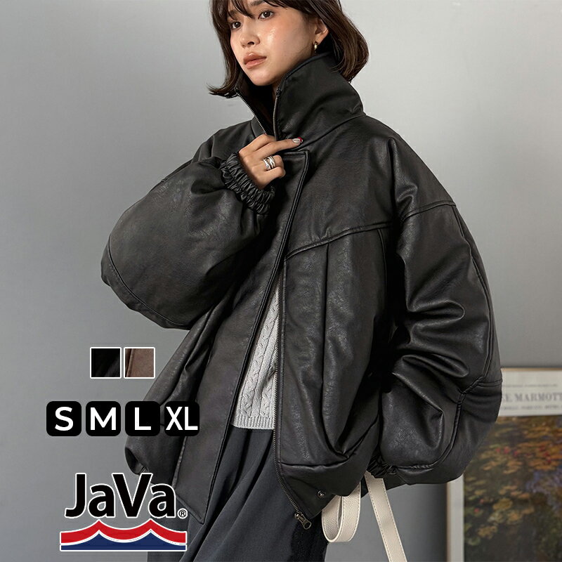 《java ジャバコラボ》アウター レディース 軽い 暖かい ジャケット 寒さ知らず中綿 フェイク レザー モンスター ブルゾン 大きいサイズ 秋 冬 2025aw クラシカルエルフ jv1265028