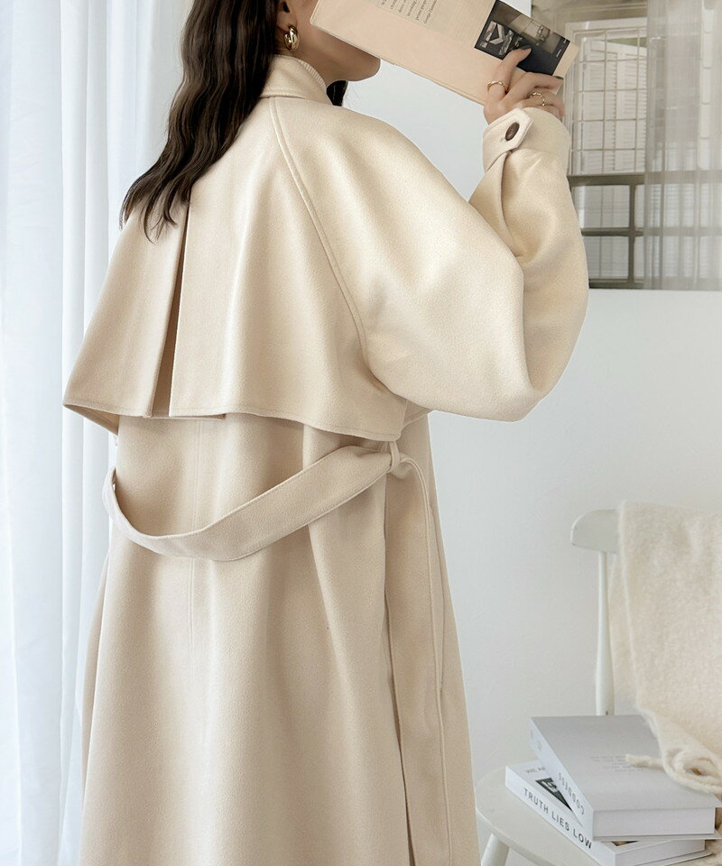 【 クラシカルエルフ classical elf 】 コート ジャケット レディース トレンチコート スタンドカラー ニット モッサ ベルテッド きれいめ ロングコート 長袖 大きいサイズ 秋 冬 ce0420123