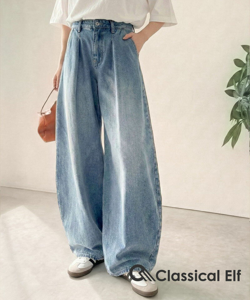 Rakuten - 【6/11 23:59まで まとめ買いクーポン2点以上で 10％OFF 】 【 クラシカルエルフ classical elf 】 【楽ちん♪ ウエスト ゴム 入り】 デニムパンツ レディース 大きいサイズ ボトムス パンツ カーブタック 立体カーブ 優秀デニム カジュアル 春 夏 2026ss ce0900017