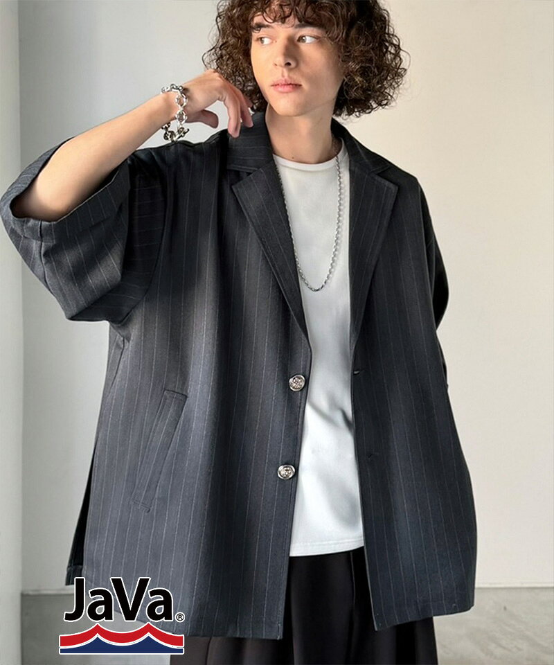 《 java ジャバコラボ 》アウター ジャケット メンズ アンティーク釦 使い ストライプ柄 ヘリンボン生地 大きいサイズ 春 夏 2026ss クラシカルエルフ jo1010045