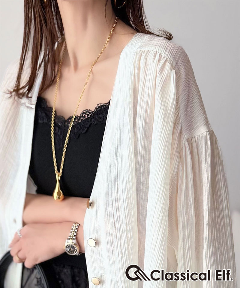 Get 5% OFF on 2 items with our bulk purchase coupon until 5/18 23:59! | [Classical Elf] Women's V-neck Cardigan - Lightweight, Elegant, Casual, Breathable, Perfect for Air Conditioning and Sun Protection, Figure-Flattering, High-Quality, Relaxed Fit, Plus Sizes Available, Spring/Summer 2026ss ce1110185