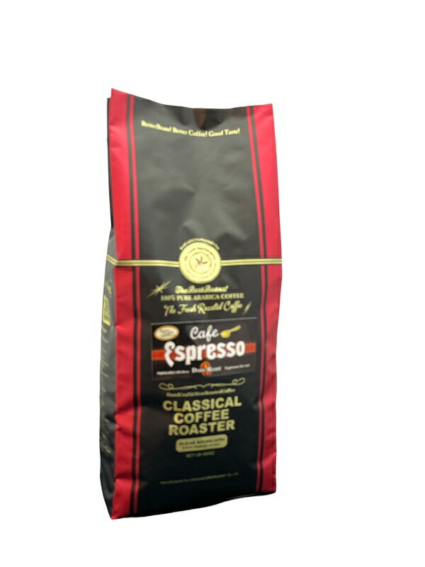 コーヒー豆 アラビカ豆100 カフェ エスプレッソ ダーク ロースト ブレンド コーヒー 1lb 454g 【豆 or 挽 】