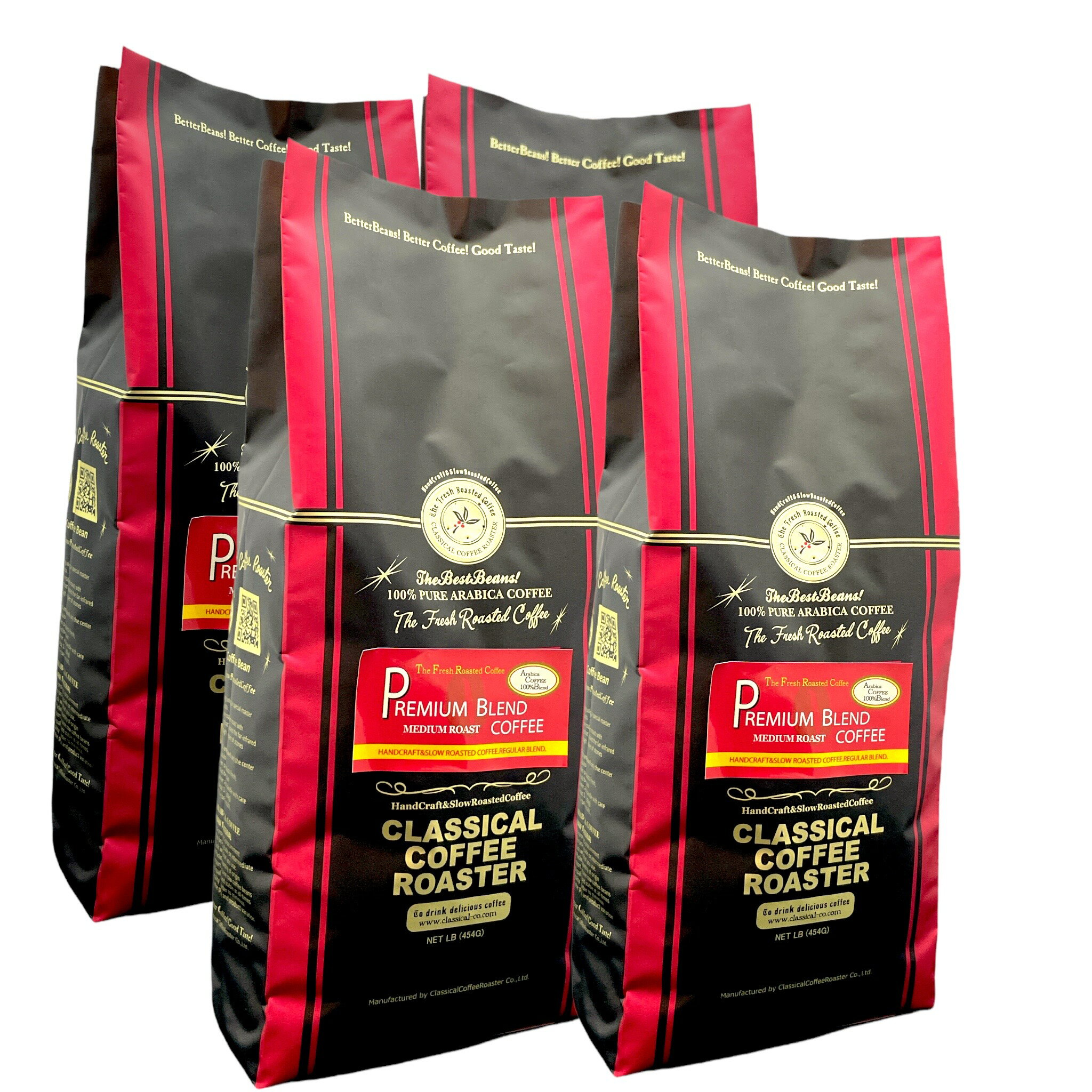 コーヒー豆 160杯分 アラビカ豆100％ プレミアム ブレンド コーヒー 4LB( 454g×4袋）セット 