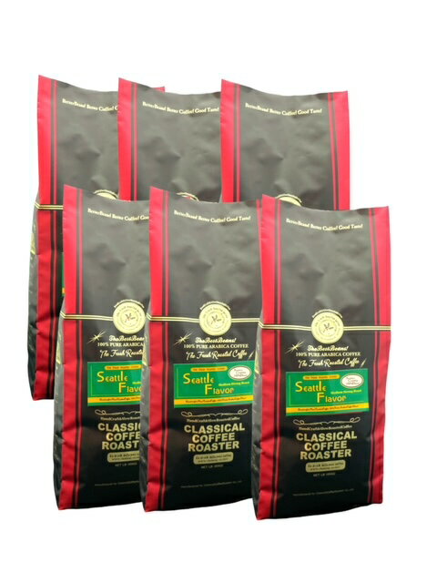 乐天商城 - コーヒー豆 240杯分 アラビカ豆100% シアトル フレーバー ブレンド コーヒー 6LB( 454g×6袋）セット 【 豆 】