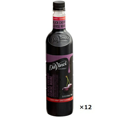 Davinci ダヴィンチ フレーバーシロップ ブラックチェリー 750ml 12本セット