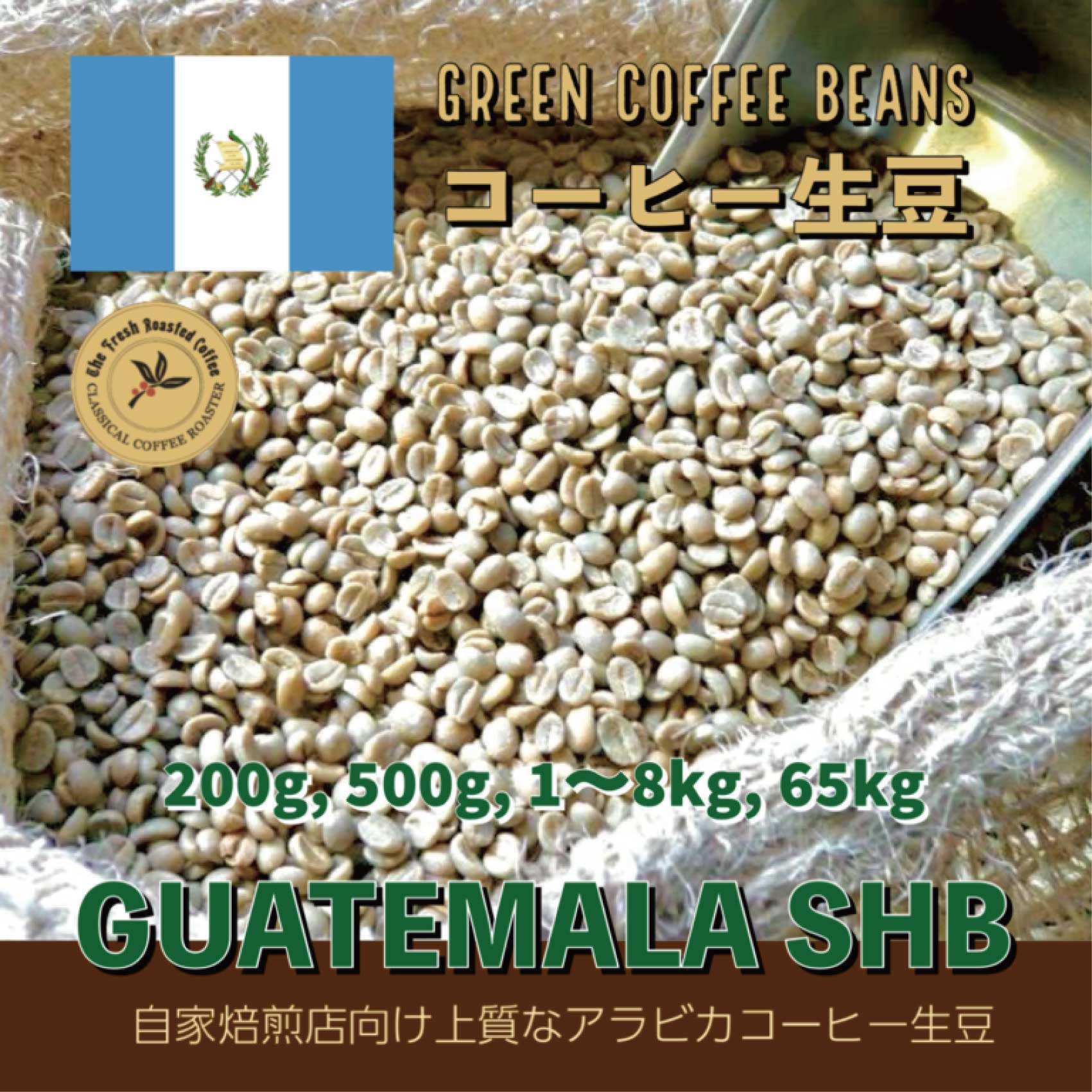 アラビカコーヒー生豆 グアテマラ SHB Guatemala SHB 200g 自家焙煎