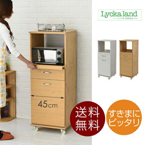 食器棚 コンパクト レンジ台 レンジラック ダストボックス ペール付 幅 45 キッチンラック H120 ミニ キッチン 収納 すき間収納 棚 収納棚 ロータイプ沖縄、離島への送料は別途お見積もり。メーカー発送のため代引き不可です。