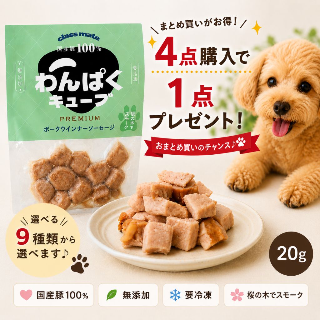 わんぱくキューブプレミアム 20g ヒューマングレード 選んでお得 1点プレゼント ご褒美おやつ