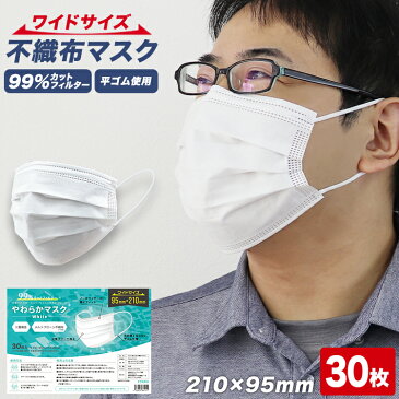 【数量限定価格】マスク 大きいサイズ 不織布 耳が痛くならない 30枚 オーバーサイズマスク マスク 特大 大きめ 男性 男性用 やわらかマスク 不織布マスク おしゃれ 大人 大き目マスク 女性 女性用 白 ホワイト 99%カット WEIMALL 送料無料