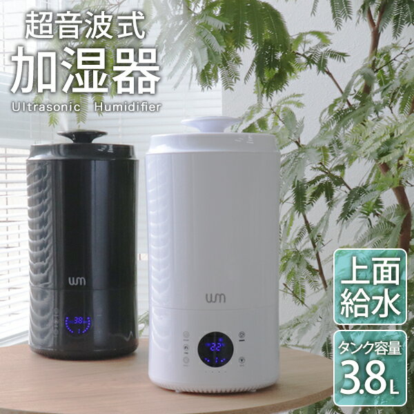 【限定価格/即納】超音波加湿器 大容量 3.8L 加湿器 卓上 オフィス 上から給水 卓上加湿器 エコ 静音 シンプル 小型 コンパクト 省エネ インテリア うるおい リビング 乾燥対策 保湿