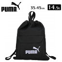 PUMA ジムサック 14.5L ナップサック プーマ バッグ 持ち手 ポケット付 巾着バッグ ドローコード 軽量 スポーツバッグ 部活 通学 サブバッグ メンズ レディース ユニセックス ロゴ入り 079032