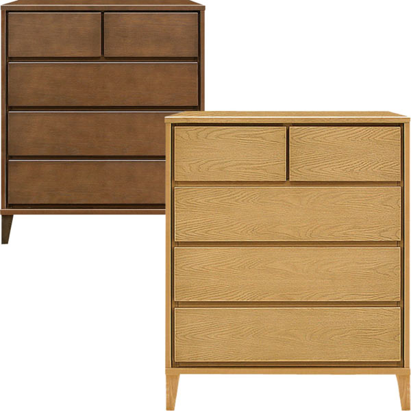 チェスト 国産 完成品 幅80 4段 タンス 脚付き ローチェスト ナチュラル ブラウン レール付き 奥行45 高さ95 収納 箪笥 木製 シンプル 日本製 大川家具 民泊 送料無料