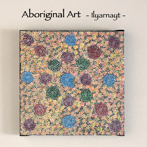 【Aboriginal Art / アボリジナルアート】Ilyarnayt (Acacia Flower) by Sarah Morton Kngwarreye（aba-13）：オーストラリアの先住民アボリジナルにより描かれたアートオーストラリア／先住民／アボリジナル／アボリジニ／アボリジニアート／絵画／現代美術／aba-13