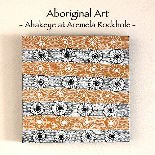 【Aboriginal Art / アボリジナルアート】Ahakeye (Bush Plum) at Aremela Rockhole by June Bird Ngale（aba-16）：オーストラリアの先住民アボリジナルにより描かれたアートオーストラリア／先住民／アボリジナル／アボリジニ／アボリジニアート／現代美術／aba-16
