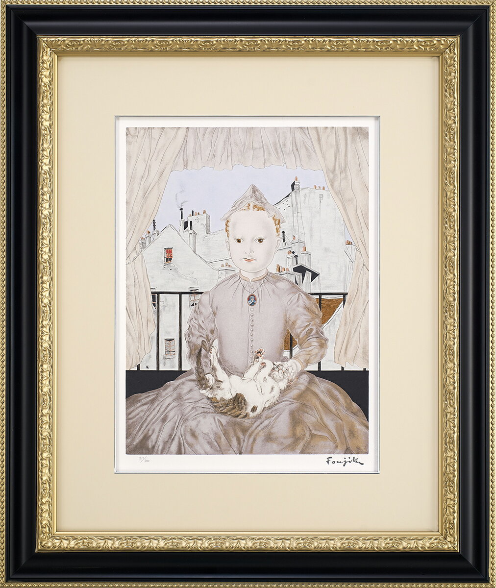 正規激安 藤田嗣治 猫を抱く少女 シルクスクリーン版画 限定300部 フランス美術著作権協会 Adagp 承認 検索ワード つぐはる レオナール フジタ 女の子 女性 ヨーロッパ フランス エコール ド パリ レトロ おしゃれ リトグラフ 版画 絵画 油彩画 名画 複製画 レプリカ