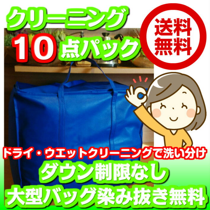 サイズ(33×55×46）大型バッグ10点 ファーの付属品洗い・保管も無料対応120cm以下の子供服が3枚で大人1点分(2セットまで)ダウン制限なし・染み抜き無料衣類クリーニング10点東北・関東・中部・関西宅配クリーニング【送料無料】