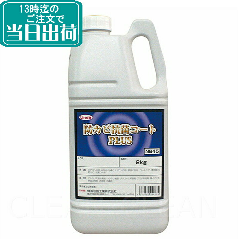 横浜油脂 防カビ抗菌コートプラス 2kg Linda 【業務用 エアコン専用簡易防カビコーティング剤 シルバーエアコン アルミフィン ドレンパン FRP面 金属...