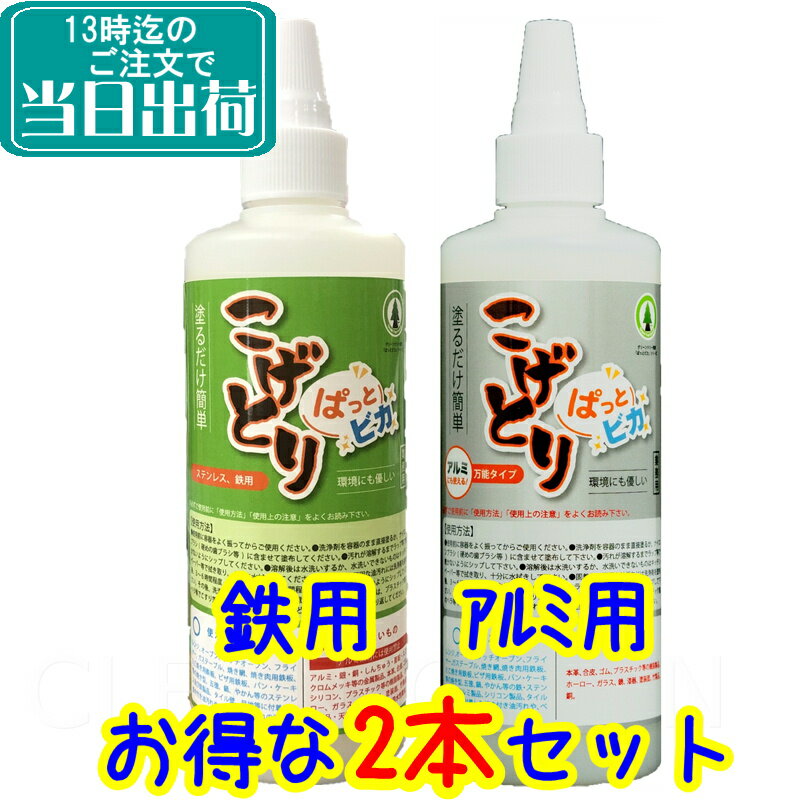 ●●強力&万能の2本セット●●こげとりぱっとビカ（300g）鉄用+アルミ用♪【業務用 五徳 IH ガラストップ ガスコンロ 焦げ 鍋 ステンレス コゲ取り 落とし】