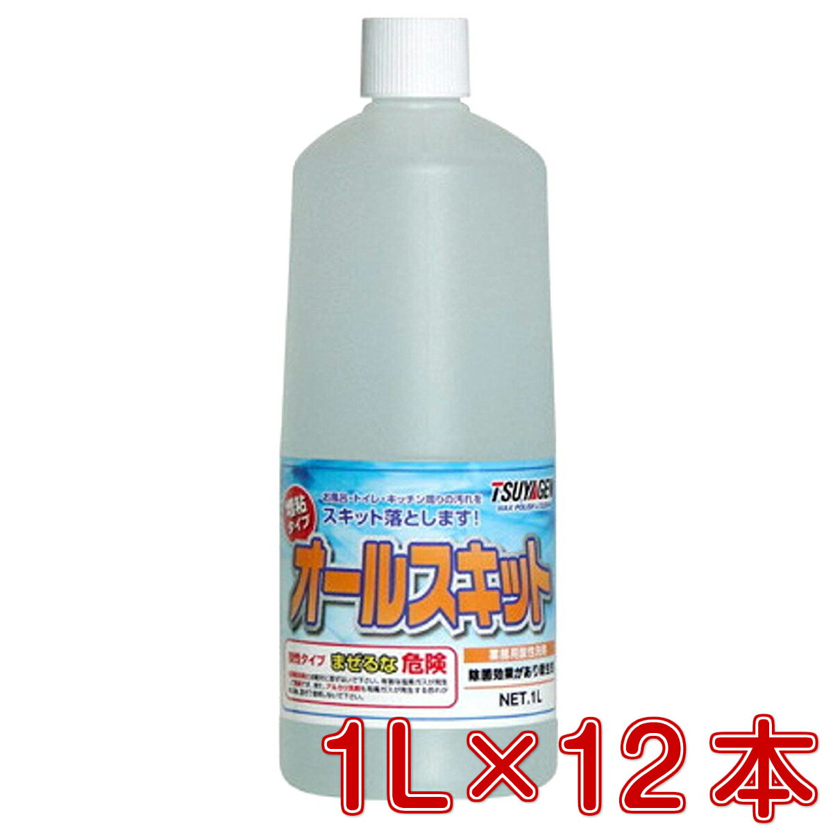 ◆◆つやげん　オールスキット ●●1L×12本●● 【業務用 シンク 浴槽 風呂 トイレ 酸性 水回り洗剤 増粘洗剤 TSUYAGEN】 1