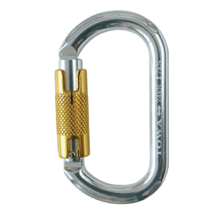 TOWA オーバルカラビナ オートロック(TAL124T)【業務用 プロ用 ロープ ブランコ アクセス ガラス ウインドウ 窓掃除 外壁 清掃 掃除 トーワ