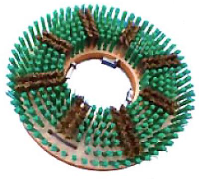 山崎産業　真鍮 トーロンブラシ 12インチ【エンボス床面 洗浄用 真鍮ブラシ ナイロンブラシ 混毛 ポリッシャー用