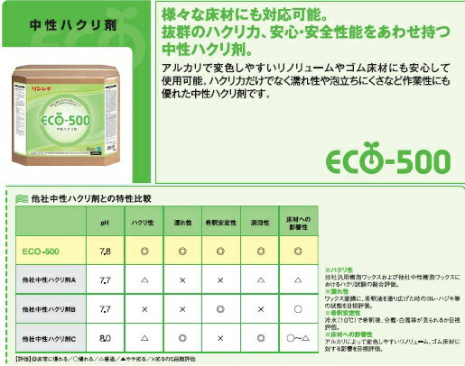 ◆◆リンレイ　ECO-500 (18L)　【業務用 中性剥離剤 18リットル】 2