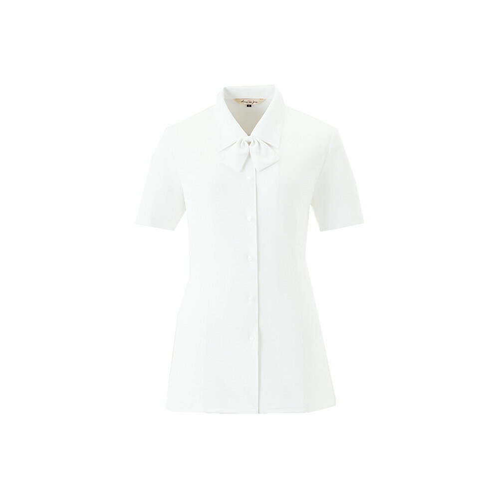 en joie アンジョア 半袖ブラウス（リボン付） レディース ユニフォーム オフィス 制服 事務服 受付 コンパニオン ショールーム かわいい クリニック 06210 宅配のみ