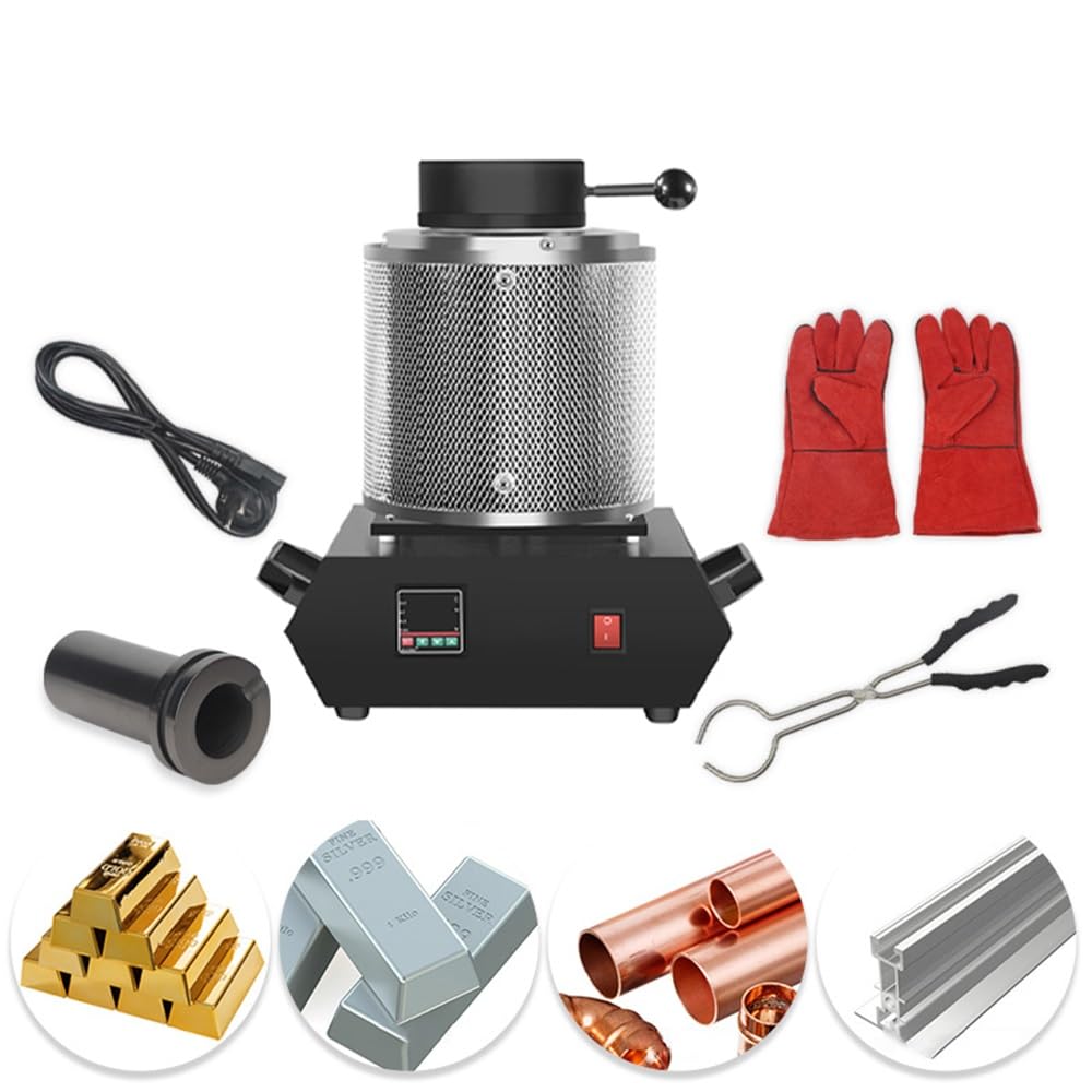 溶解炉 1150℃ 【 溶鉱炉 デジタル温度制御溶解炉 2000W電気溶解炉 最高加熱 新世代火傷防止設計】金属熔融炉 貴金属、金、銀、銅、アルミニウム鋳造対応