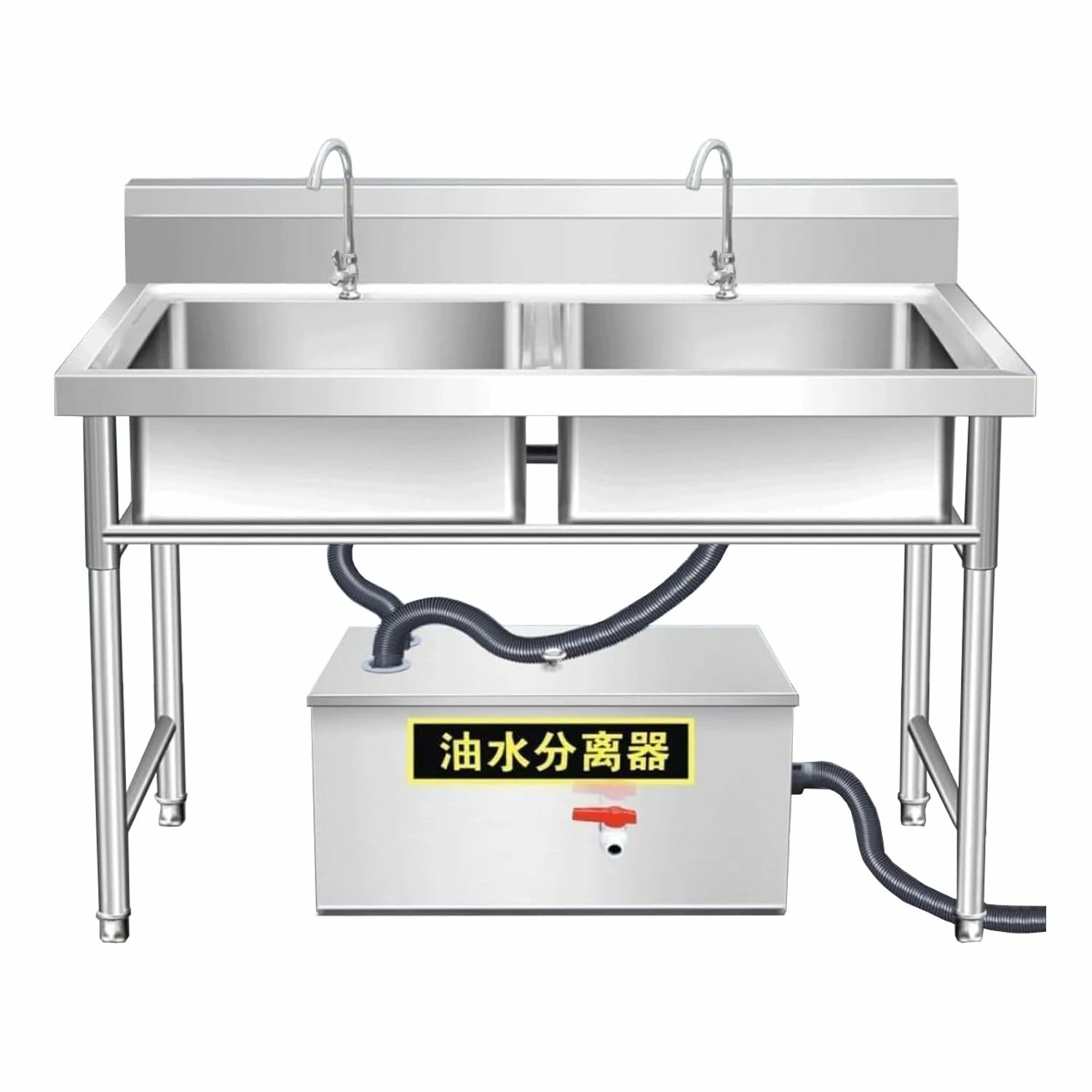 【高品質素材】ステンレス素材を使用しており、腐食、欠け、剥がれがありません。頑丈で、錆びず、長持ちし、非常に耐久性があります。グリース トラップの基本的な機能は、脂肪、油、固形物が台所の排水管や都市下水道に到達するのを防ぐことです。脂肪、油、固形物が排水管を詰まらせ、逆流を引き起こし、深刻な公害問題を引き起こす可能性があります。【作動原理】グリストラップの作動原理は、（脂肪、油、グリース）が水面に浮かび、固体粒子が沈むことです。シンクから流れる廃水がグリストラップに入ると、脂肪、油、グリースが表面に浮き上がり、バッフルの間に閉じ込められます。出口のバッフルは、（脂肪、油、グリース）がデバイスを直接流れるのを防ぎます。【取り付け簡単】シンクや食洗機から出ているパイプをグリーストラップの入口に接続するだけ。次に、グリース トラップの排出口を排水口に直接配管します。しっかりとはめ込むために、溶剤溶接パイプを使用することをお勧めします。トラップは必ず平らな床面に設置してください。油水分離効果が高く、鉱油系油水の処理に適しています。【豊富なオプション】業務用グリーストラップは、様々なサイズと入口数をご用意しています。入口が2つあるグリーストラップは、1つまたは2つの排水口のろ過に適しています。ニーズに最適なフィルターをお選びください。防臭シールが臭いの漏れを防ぎます。? 効率的な油水分離効果があり、キッチン、レストラン、工場、学校、または小型のシンクや食器洗い機などに最適なアプリケーションです。月に2〜3回は水タンクの掃除をしてください。製品紹介油水分離機の機能油水分離機は、油分を含む廃水を処理するための特殊装置です。主に食肉加工、食品加工、ケータリング業界における廃水処理とリサイクルに使用されます。高濃度の油分を含む油性廃水を水域に直接排出すると、大量の有害物質の増殖など、深刻な汚染を引き起こす可能性があります。農地への灌漑は土壌の細孔を塞ぎ、作物の生育に悪影響を与える可能性があります。廃水中の油分をリサイクルすることは、環境汚染を防ぐだけでなく、産業用途での再利用を可能にし、大きな経済的利益をもたらします。動作原理油水分離機は、油と水の比重の差を利用して、より大きな浮遊油粒子を分離除去します。食品加工、食肉加工、ケータリング業界で発生する油分を含む廃水は、主に動植物性の油脂で構成されています。これらは、水に溶けにくく、水中に浮遊したままの状態にある大きな分子粒子を特徴としています。この装置は、この浮遊原理を利用して油と水を分離します。設計原理油水分離器は水平流構造を採用しています。油分を含んだ排水は下水道を通って水平流槽に流入し、ゆっくりと水平方向に流れます。この流れの中で油分は表面に浮上します。処理された排水は水平流槽を通って金属製下水管に流入し、油分は下水槽に集められ、所望の油水分離効果が得られます。製品の特徴流槽はステンレス鋼または冷間圧延鋼にスプレー塗装されたプラスチックを採用しており、耐久性と堅牢性を備えています。動力を必要とせず、信頼性の高い動作と低い定期メンテナンスコストを実現します。優れた油水分離性能と強力な耐衝撃性を備えています。低価格で合理的な構造。高い排出流量、短い排水滞留時間、低臭気。油汚れや沈殿物も容易に洗浄できます。色：シルバー材質：ステンレス寸法 ：二穴/三穴鉱物油、動物油、植物油、混合油、各種乳化油の油水処理に適しており、高効率な油水分離効果があります。[品質保証]：アイテムを受信したときに、あなたがどんな製品に問題がある場合は、私達に連絡することを躊躇しないでください、私たちは24時間以内に解決策を返信し、あなたを提供します。注意:1.ご不明な点がございましたら、お気軽にお問い合わせください。必ずご満足いただける回答をさせていただきます。2.商品のサイズは手作業で測定しているため、1〜3cmの若干の誤差はご了承ください。3.モニター、撮影光、その他の要因により、製品の色は写真と若干異なる場合がありますので、ご了承ください。【高品質素材】ステンレス素材を使用しており、腐食、欠け、剥がれがありません。頑丈で、錆びず、長持ちし、非常に耐久性があります。グリース トラップの基本的な機能は、脂肪、油、固形物が台所の排水管や都市下水道に到達するのを防ぐことです。脂肪、油、固形物が排水管を詰まらせ、逆流を引き起こし、深刻な公害問題を引き起こす可能性があります。【作動原理】グリストラップの作動原理は、（脂肪、油、グリース）が水面に浮かび、固体粒子が沈むことです。シンクから流れる廃水がグリストラップに入ると、脂肪、油、グリースが表面に浮き上がり、バッフルの間に閉じ込められます。出口のバッフルは、（脂肪、油、グリース）がデバイスを直接流れるのを防ぎます。【取り付け簡単】シンクや食洗機から出ているパイプをグリーストラップの入口に接続するだけ。次に、グリース トラップの排出口を排水口に直接配管します。しっかりとはめ込むために、溶剤溶接パイプを使用することをお勧めします。トラップは必ず平らな床面に設置してください。油水分離効果が高く、鉱油系油水の処理に適しています。【豊富なオプション】業務用グリーストラップは、様々なサイズと入口数をご用意しています。入口が2つあるグリーストラップは、1つまたは2つの排水口のろ過に適しています。ニーズに最適なフィルターをお選びください。防臭シールが臭いの漏れを防ぎます。? 効率的な油水分離効果があり、キッチン、レストラン、工場、学校、または小型のシンクや食器洗い機などに最適なアプリケーションです。月に2〜3回は水タンクの掃除をしてください。製品紹介油水分離機の機能油水分離機は、油分を含む廃水を処理するための特殊装置です。主に食肉加工、食品加工、ケータリング業界における廃水処理とリサイクルに使用されます。高濃度の油分を含む油性廃水を水域に直接排出すると、大量の有害物質の増殖など、深刻な汚染を引き起こす可能性があります。農地への灌漑は土壌の細孔を塞ぎ、作物の生育に悪影響を与える可能性があります。廃水中の油分をリサイクルすることは、環境汚染を防ぐだけでなく、産業用途での再利用を可能にし、大きな経済的利益をもたらします。動作原理油水分離機は、油と水の比重の差を利用して、より大きな浮遊油粒子を分離除去します。食品加工、食肉加工、ケータリング業界で発生する油分を含む廃水は、主に動植物性の油脂で構成されています。これらは、水に溶けにくく、水中に浮遊したままの状態にある大きな分子粒子を特徴としています。この装置は、この浮遊原理を利用して油と水を分離します。設計原理油水分離器は水平流構造を採用しています。油分を含んだ排水は下水道を通って水平流槽に流入し、ゆっくりと水平方向に流れます。この流れの中で油分は表面に浮上します。処理された排水は水平流槽を通って金属製下水管に流入し、油分は下水槽に集められ、所望の油水分離効果が得られます。製品の特徴流槽はステンレス鋼または冷間圧延鋼にスプレー塗装されたプラスチックを採用しており、耐久性と堅牢性を備えています。動力を必要とせず、信頼性の高い動作と低い定期メンテナンスコストを実現します。優れた油水分離性能と強力な耐衝撃性を備えています。低価格で合理的な構造。高い排出流量、短い排水滞留時間、低臭気。油汚れや沈殿物も容易に洗浄できます。色：シルバー材質：ステンレス寸法 ：二穴/三穴鉱物油、動物油、植物油、混合油、各種乳化油の油水処理に適しており、高効率な油水分離効果があります。[品質保証]：アイテムを受信したときに、あなたがどんな製品に問題がある場合は、私達に連絡することを躊躇しないでください、私たちは24時間以内に解決策を返信し、あなたを提供します。注意:1.ご不明な点がございましたら、お気軽にお問い合わせください。必ずご満足いただける回答をさせていただきます。2.商品のサイズは手作業で測定しているため、1〜3cmの若干の誤差はご了承ください。3.モニター、撮影光、その他の要因により、製品の色は写真と若干異なる場合がありますので、ご了承ください。