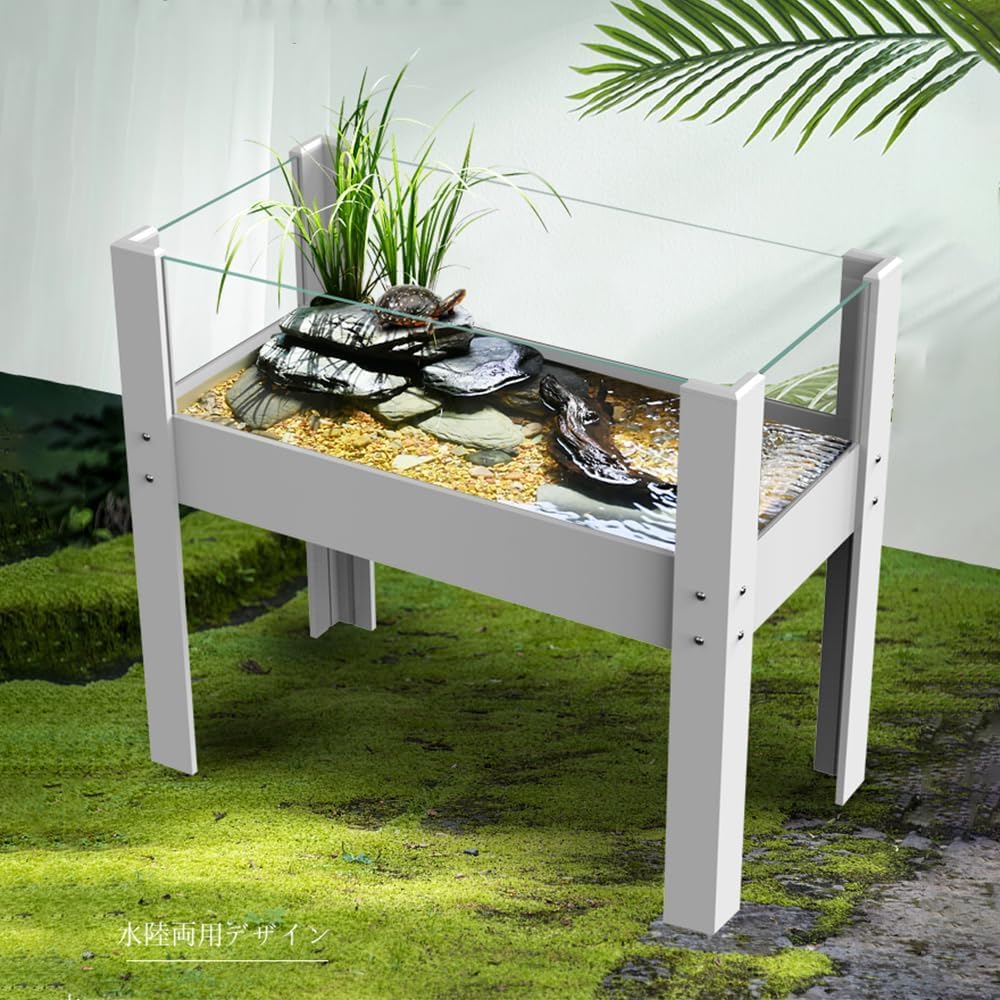両生類飼育ケース60/80/100/120cm 100C型(植物造景付属品なし) 360° 高精細ガラス 水槽 透明 万能ホイール動く 【店舗の人気商品!】木製飼育ケージ 亀 大きい カメの生息地天然松