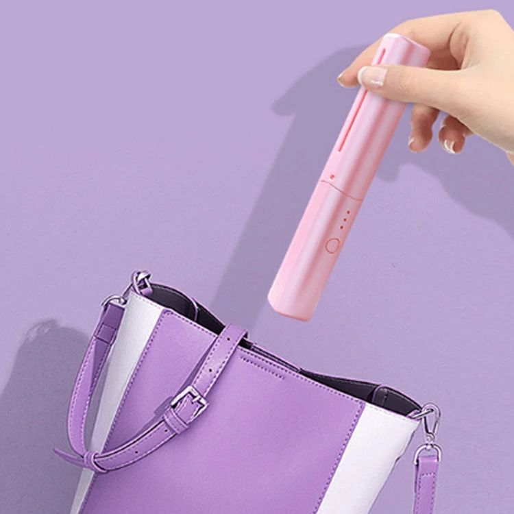 ヘアブラシアイロン 小型 コードレス カール ブラシ型 持ち運び便利 ヘアアイロン ...