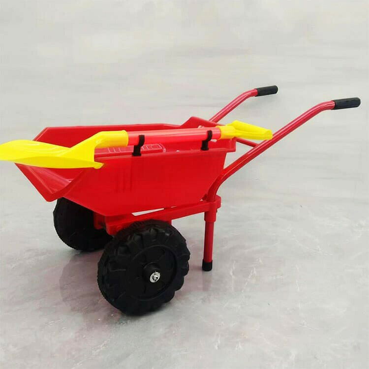 クリーニングエイトの砂遊びおもちゃ 一輪車 子供向け キャリー 手押し車 2シャベル付き おままごと 夏休み お風呂おもちゃ プールトイ 砂遊び 海水浴用おもちゃ 水遊び 屋外 室内 雪遊び｜アングル3