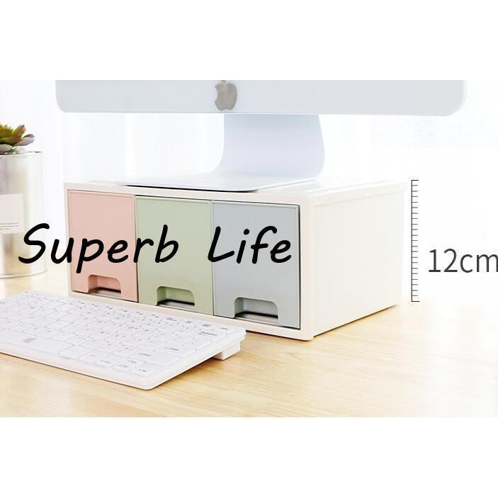 モニター台 パソコン 卓上 高さ調整 収納 整理 引き出し スマホ モニタースタンド PCロータイプ PCラック モニターボード 机上 父の日 シンプル おしゃれ [2]