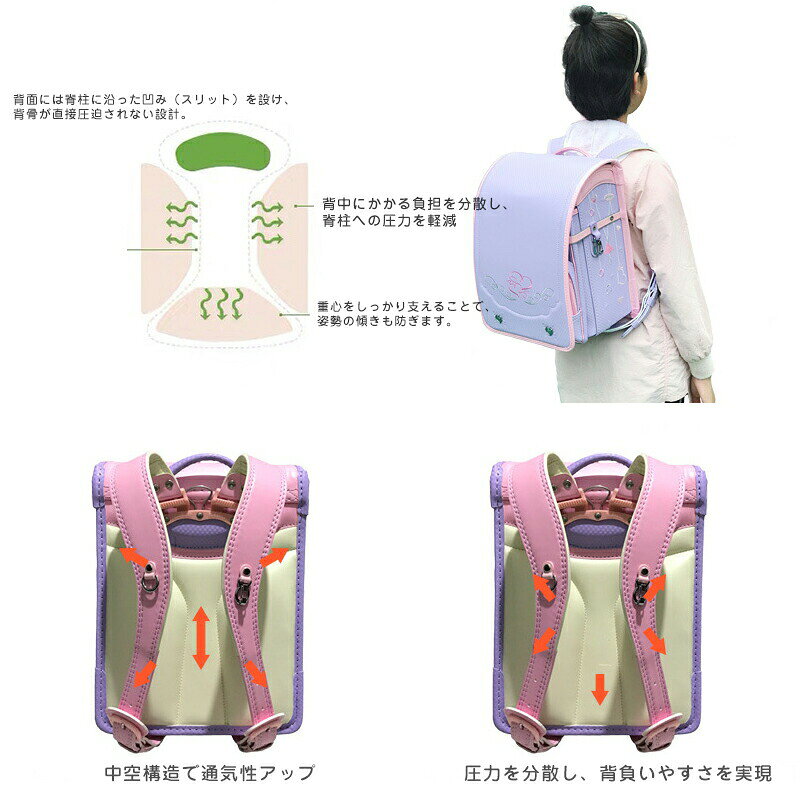 ランドセル 男の子 女の子 通学リュック 男女兼用 軽量 軽い 大容量 自動ロック 防水 通学 入学 A4 フラットファイル 撥 cleaningeight-10041123 クリーニングエイト サンプル画像2