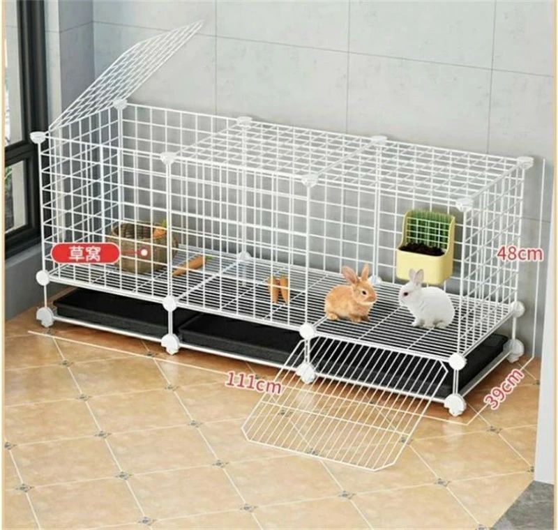頑丈 休憩所小屋 軽量 うさぎ 屋外柵付きうさぎケージ 小動物 うさぎ脱走防止 コン...