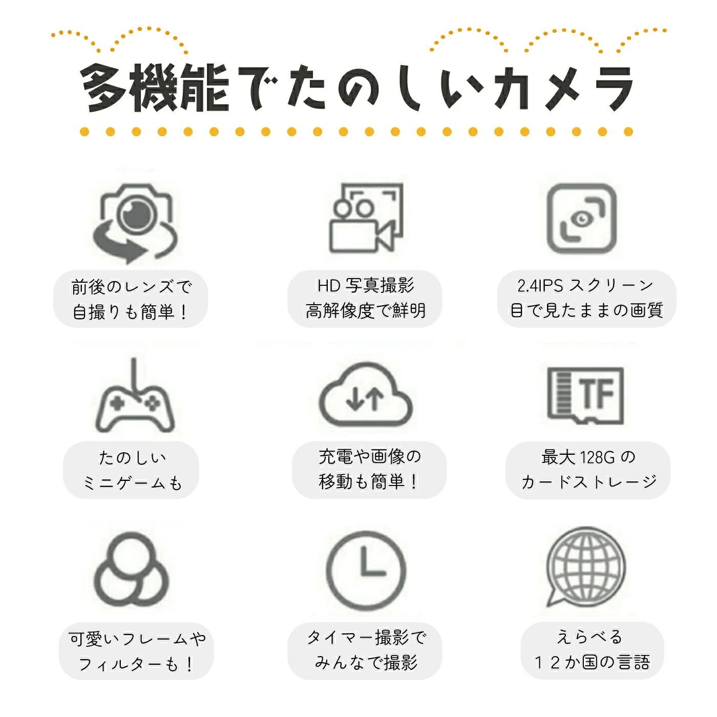 microSD対応 写真 カメラ 2.4インチ 動画 ビデオカメラ 動画 バッテリー 自撮り 軽...