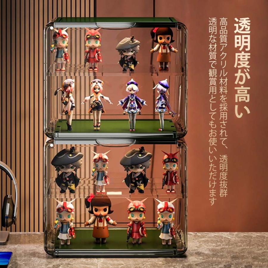 フィギュアケース 展示用 コレクションケース コレクションケース棚 卓上 防塵 透明扉 透明 アクリル 収納 模型 薄型 [2]