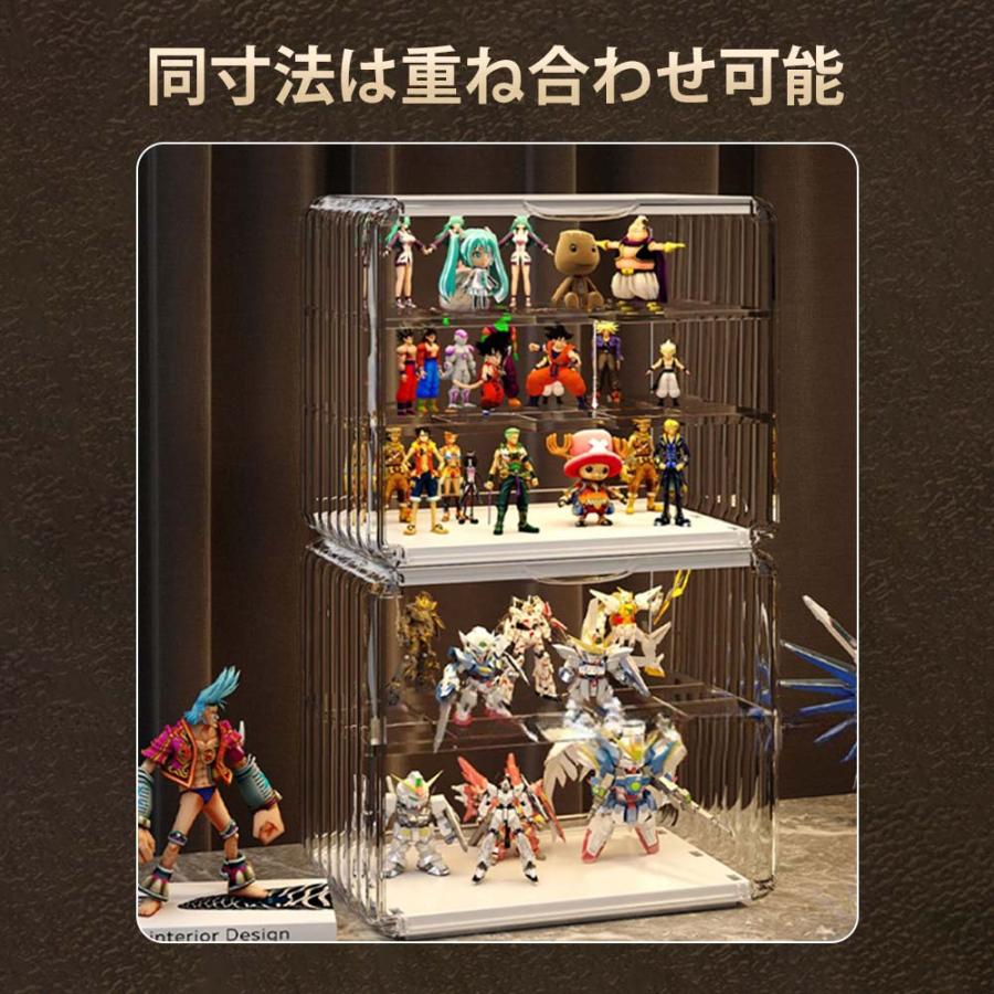 フィギュアケース 展示用 コレクションケース コレクションケース棚 卓上 防塵 透明扉 透明 アクリル 収納 模型 薄型 [3]