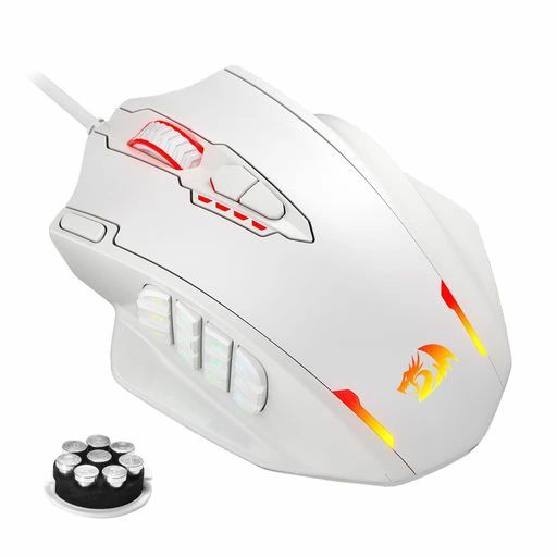 RedragonM908ImpactRGBLEDMMOゲーミングマウス、12サイドボタン、光学式有線エルゴ...