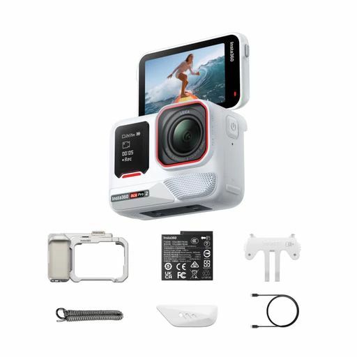 Insta360AcePro2限定モデルアークティックホワイト?ストリート撮影キットムーンライトシルバー|8Kカメラ|Leica共同開発1/1.3インチセンサー|デュアルAIチップ低照度性能|フリップスクリーン&AI…