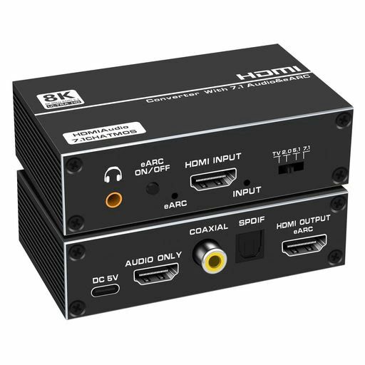 HDMIオーディオ分離器4K@120HzHDMI音声分離器7.1chAtmos「HDM-I入力右向き矢印HDM-...